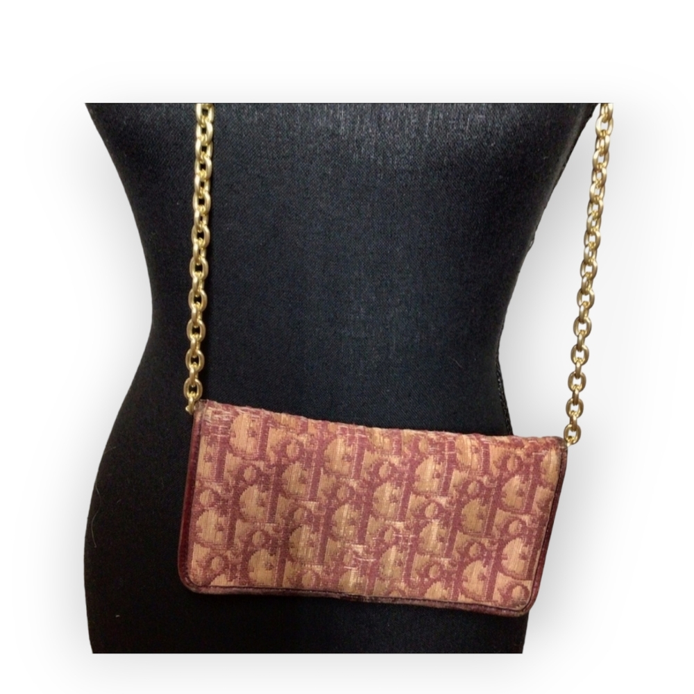Vintage Aunthetic Christian Dior Burgundy Flap Wallet